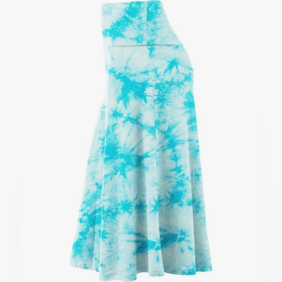 Women's Solid Ombre Lightweight Flare Midi Pull On Closure Skirt 1105 - Picture 2 of 6